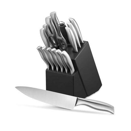المطبخ الملك الساخن بيع تصميم الجوف مقبض 11 قطع الشيف سانتوكو سكين مجموعة مع كتلة خشبية