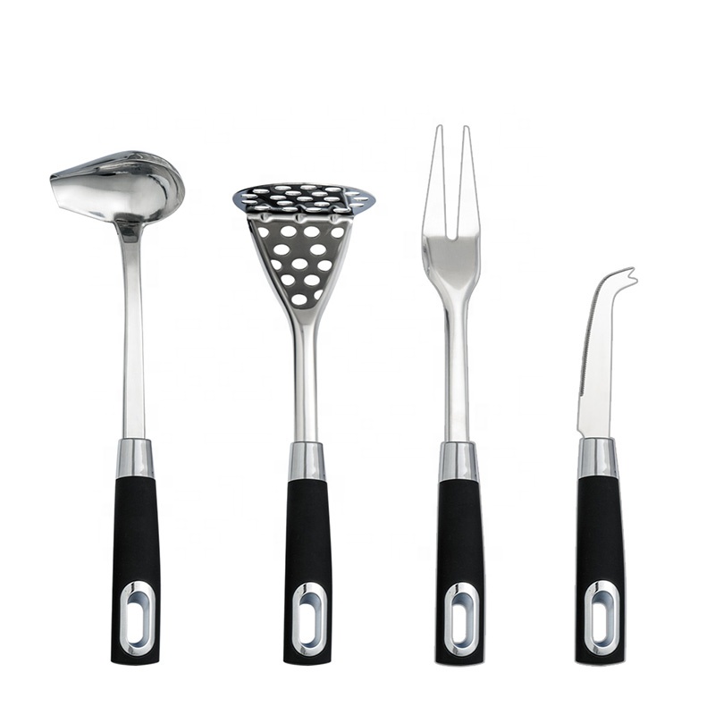 جودة عالية الفولاذ المقاوم للصدأ 12 قطعة SS أواني المطبخ مجموعة مع شوكة، سكين